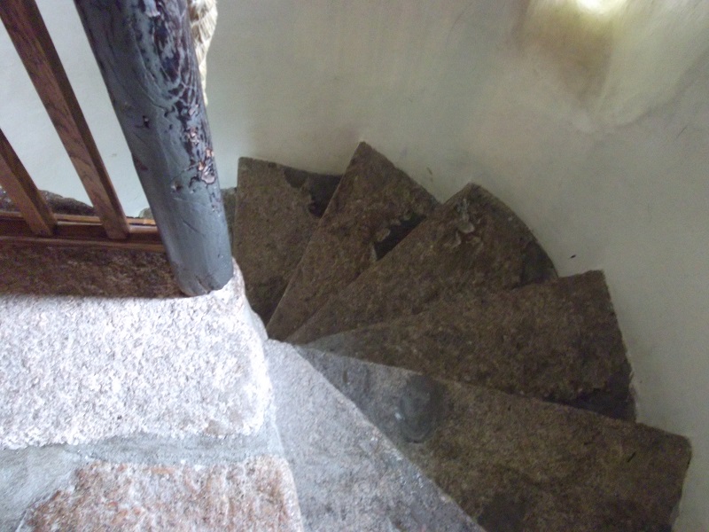 A winding stone staircase